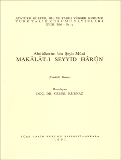 Makâlât-ı Seyiyid Hârûn, Abdülkerim bin Şeyh Mûsâ  (Tenkitli Basım), 1991